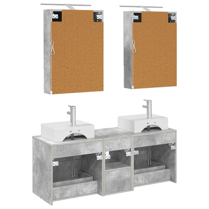 Bathroom Furniture Set 5 pcs Concrete Grey