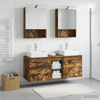 Bathroom Furniture Set 5 pcs Smoked Oak