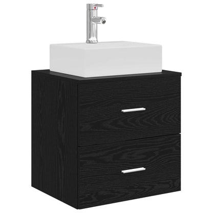 Bathroom Furniture Set 5 pcs Black Oak