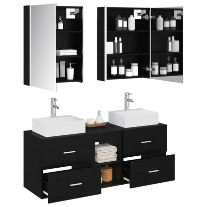 Bathroom Furniture Set 5 pcs Black Oak