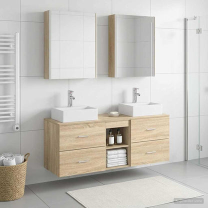Bathroom Furniture Set 5 pcs Sonoma Oak
