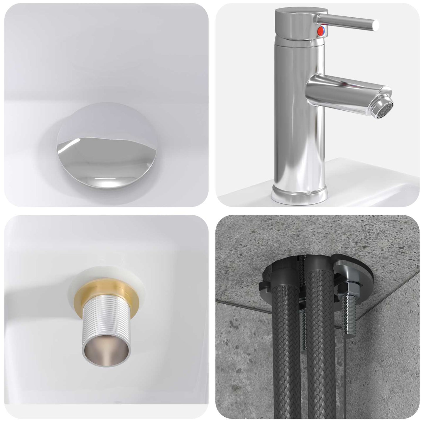 Bathroom Furniture Set 5 pcs Concrete Grey