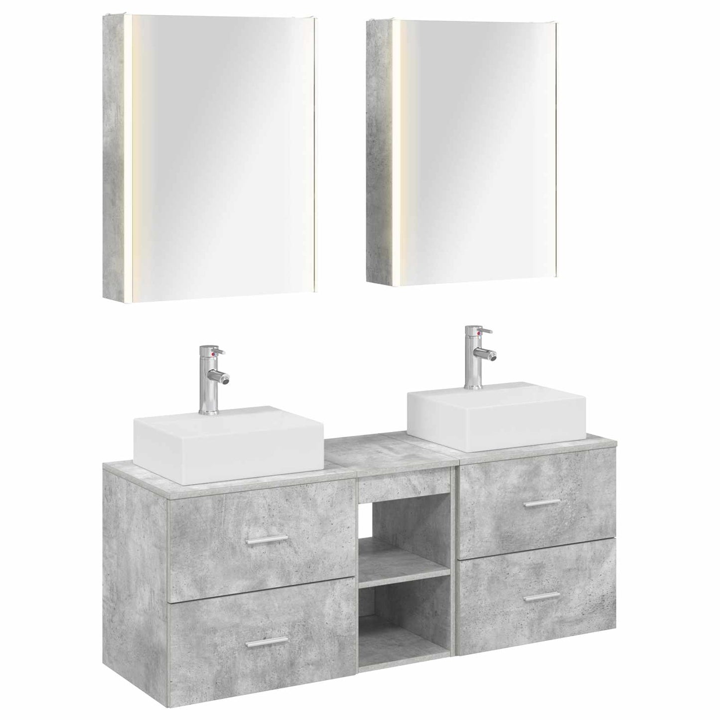 Bathroom Furniture Set 5 pcs Concrete Grey