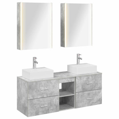 Bathroom Furniture Set 5 pcs Concrete Grey
