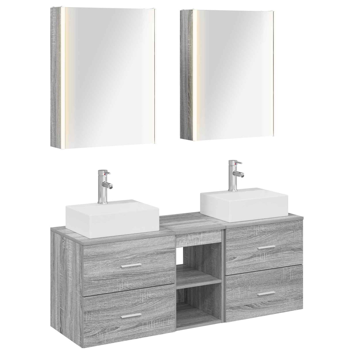 Bathroom Furniture Set 5 pcs Grey Sonoma