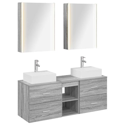 Bathroom Furniture Set 5 pcs Grey Sonoma