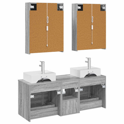 Bathroom Furniture Set 5 pcs Grey Sonoma