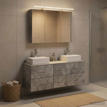 Bathroom Furniture Set 4 pcs Concrete Grey