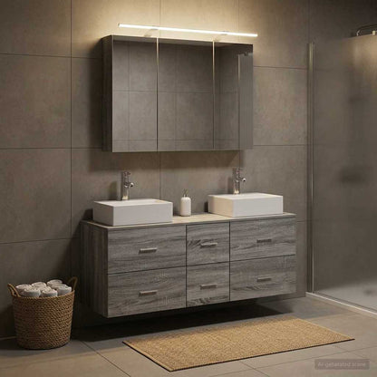 Bathroom Furniture Set 4 pcs Grey Sonoma