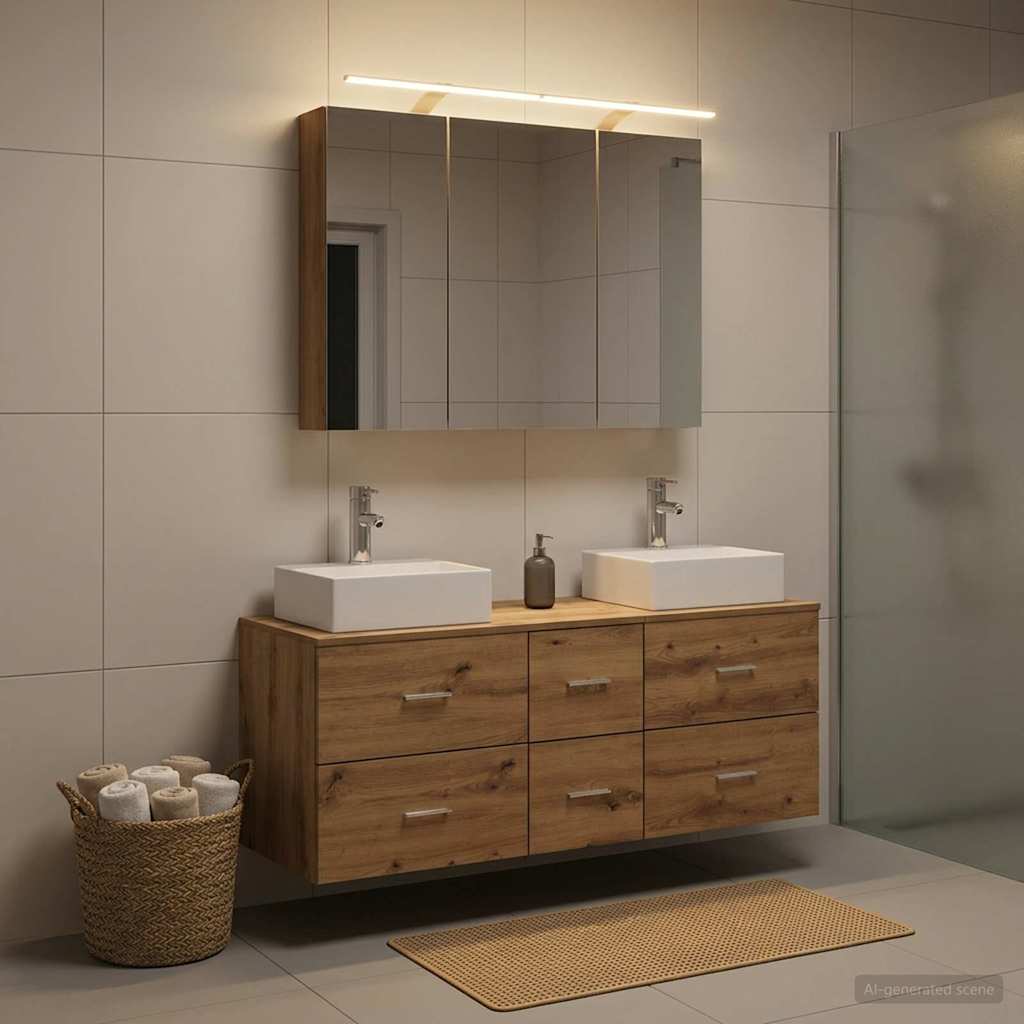 Bathroom Furniture Set 4 pcs Artisan Oak