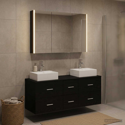 Bathroom Furniture Set 4 pcs Black Oak