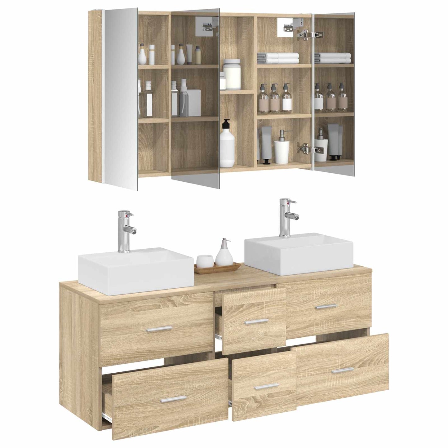 Bathroom Furniture Set 4 pcs Sonoma Oak