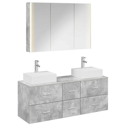 Bathroom Furniture Set 4 pcs Concrete Grey