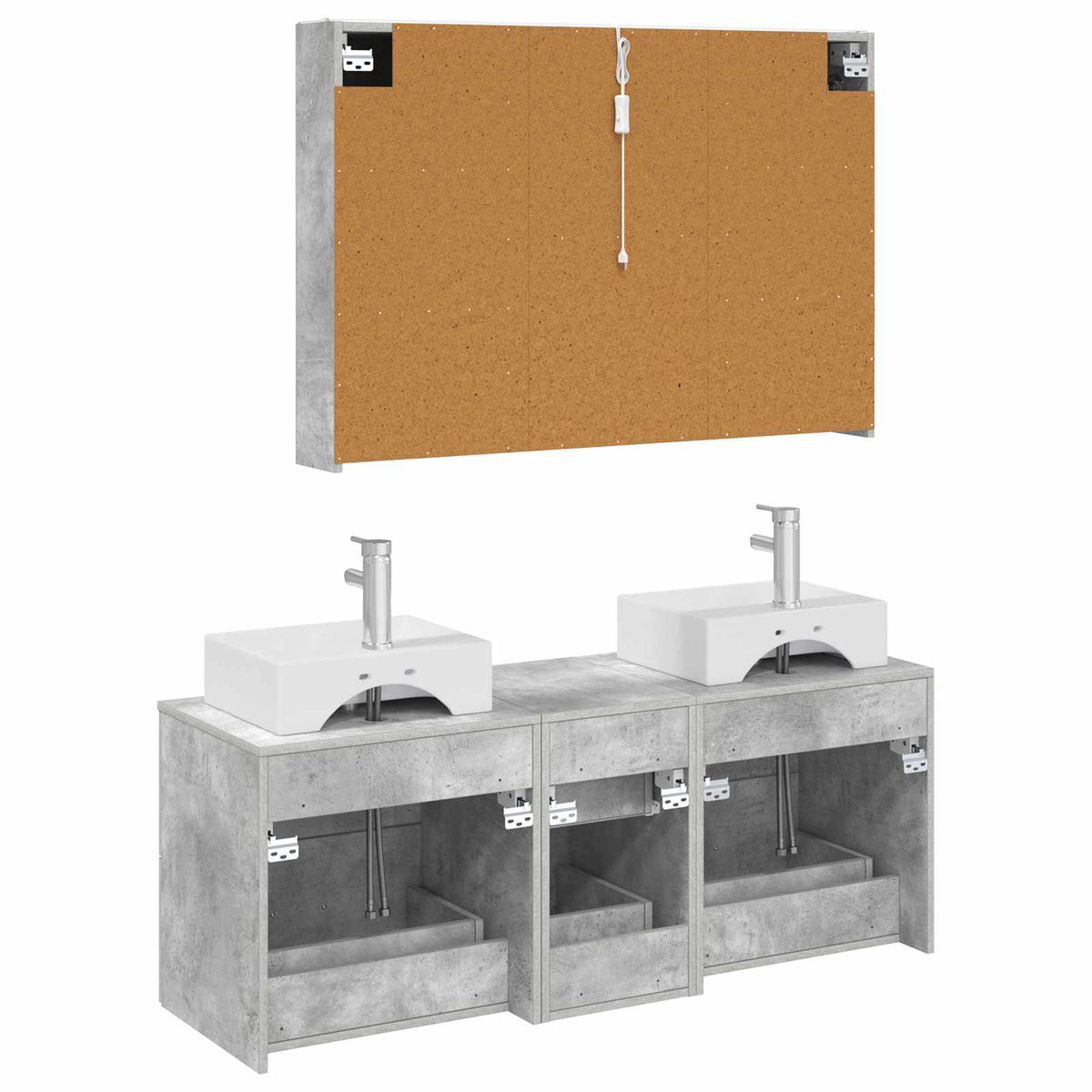 Bathroom Furniture Set 4 pcs Concrete Grey