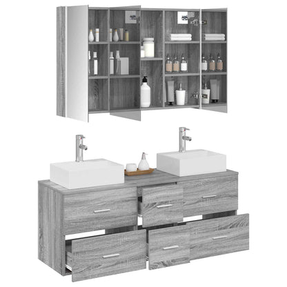 Bathroom Furniture Set 4 pcs Grey Sonoma