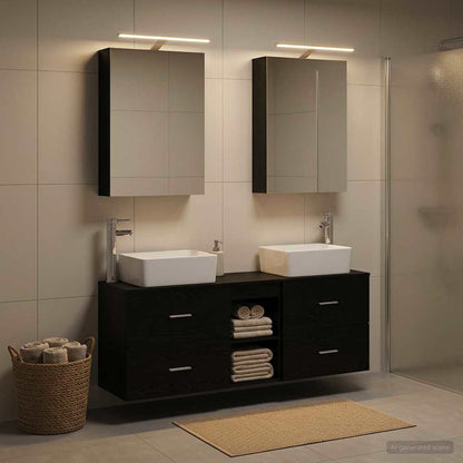 Bathroom Furniture Set 5 pcs Black Oak