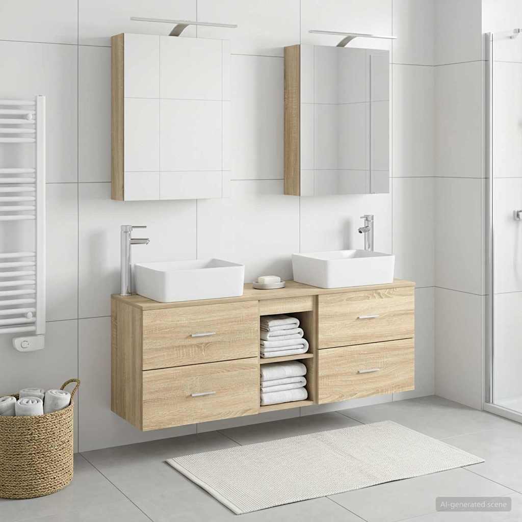 Bathroom Furniture Set 5 pcs Sonoma Oak