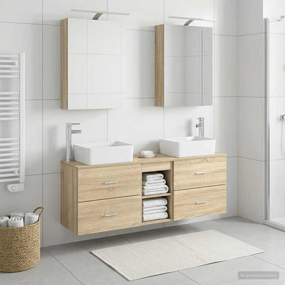 Bathroom Furniture Set 5 pcs Sonoma Oak