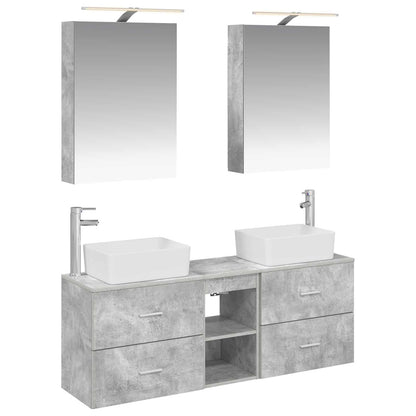 Bathroom Furniture Set 5 pcs Concrete Grey