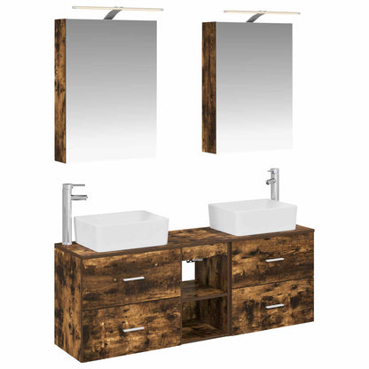 Bathroom Furniture Set 5 pcs Smoked Oak