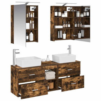 Bathroom Furniture Set 5 pcs Smoked Oak