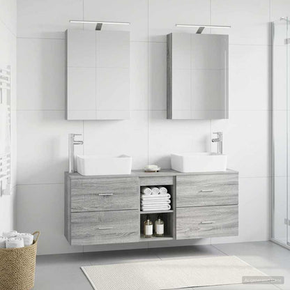 Bathroom Furniture Set 5 pcs Grey Sonoma