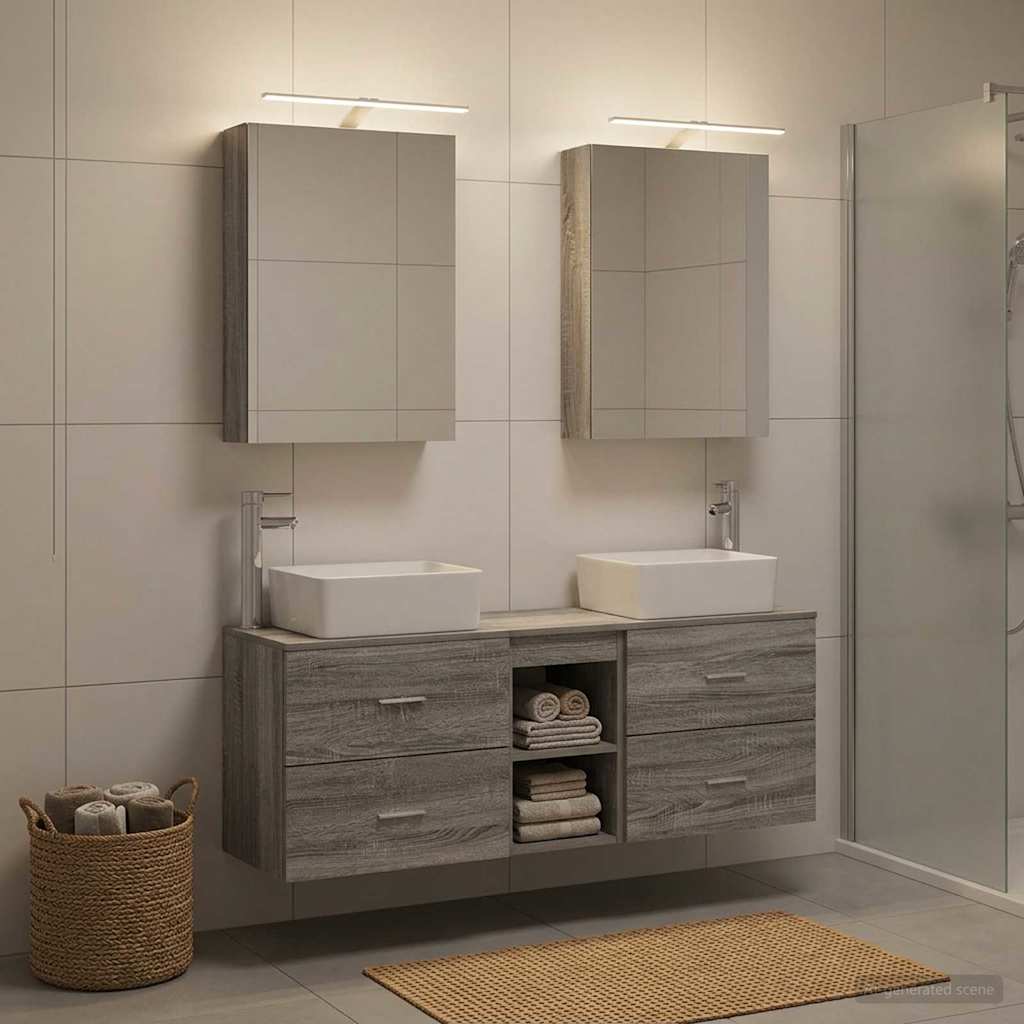 Bathroom Furniture Set 5 pcs Grey Sonoma