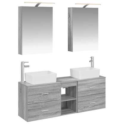 Bathroom Furniture Set 5 pcs Grey Sonoma