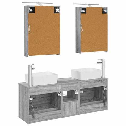 Bathroom Furniture Set 5 pcs Grey Sonoma