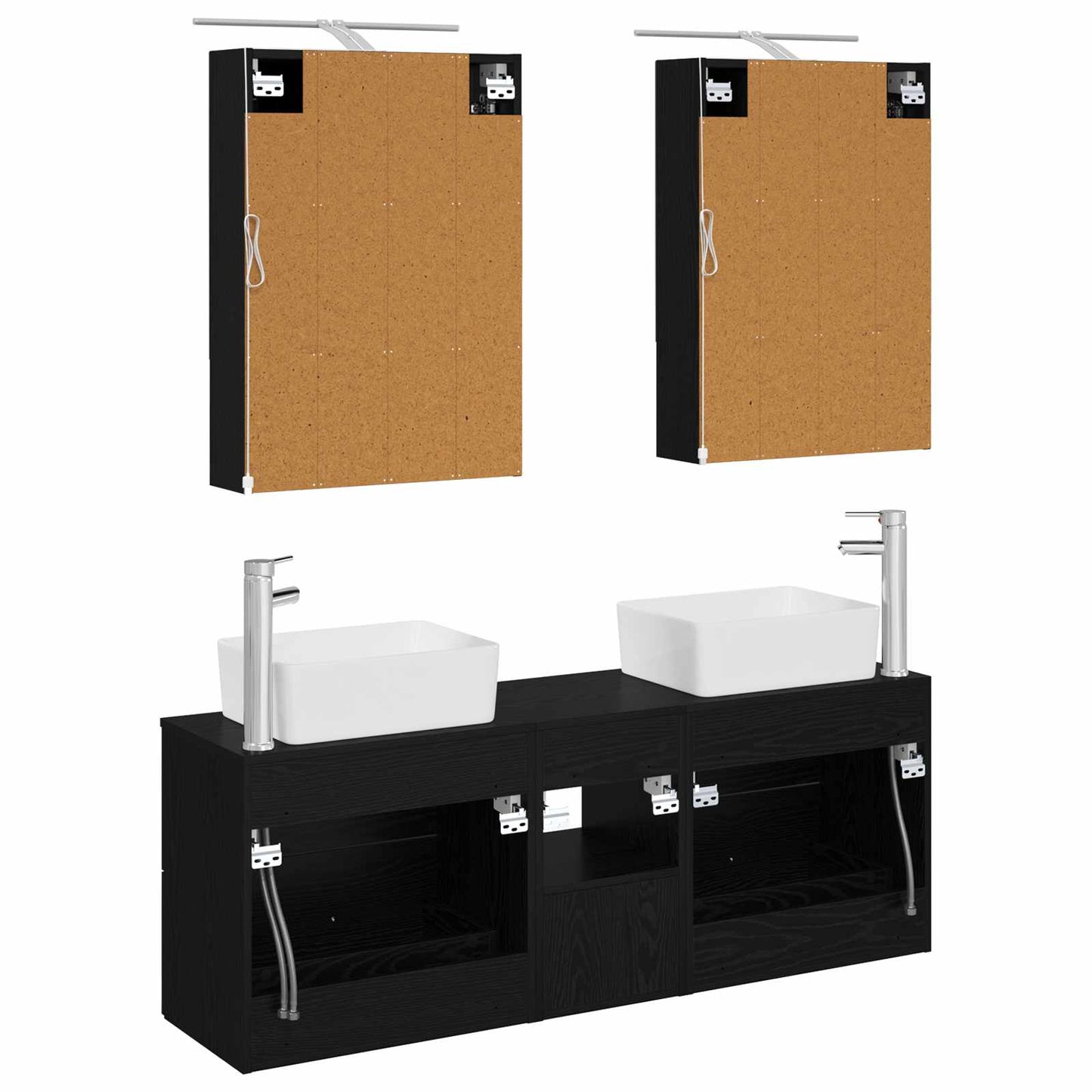 Bathroom Furniture Set 5 pcs Black Oak