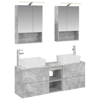 Bathroom Furniture Set 5 pcs Concrete Grey
