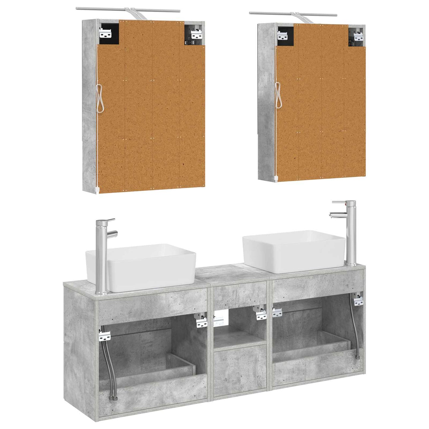 Bathroom Furniture Set 5 pcs Concrete Grey