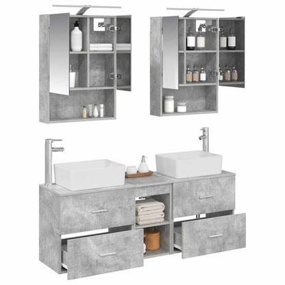 Bathroom Furniture Set 5 pcs Concrete Grey
