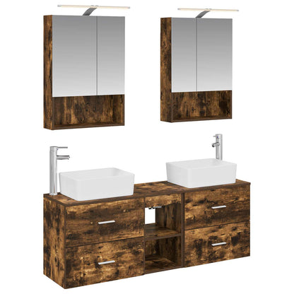Bathroom Furniture Set 5 pcs Smoked Oak