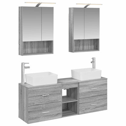 Bathroom Furniture Set 5 pcs Grey Sonoma