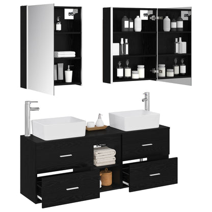 Bathroom Furniture Set 5 pcs Black Oak