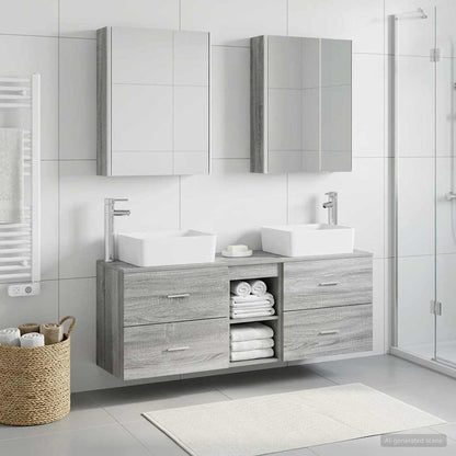 Bathroom Furniture Set 5 pcs Grey Sonoma