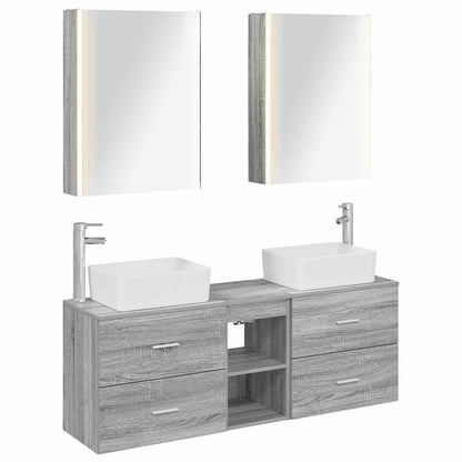 Bathroom Furniture Set 5 pcs Grey Sonoma