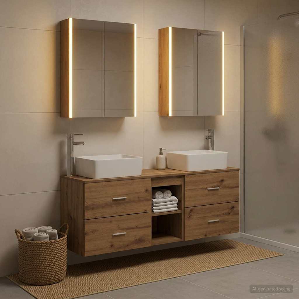 Bathroom Furniture Set 5 pcs Artisan Oak