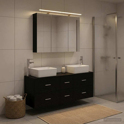 Bathroom Furniture Set 4 pcs Black Oak
