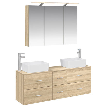 Bathroom Furniture Set 4 pcs Sonoma Oak