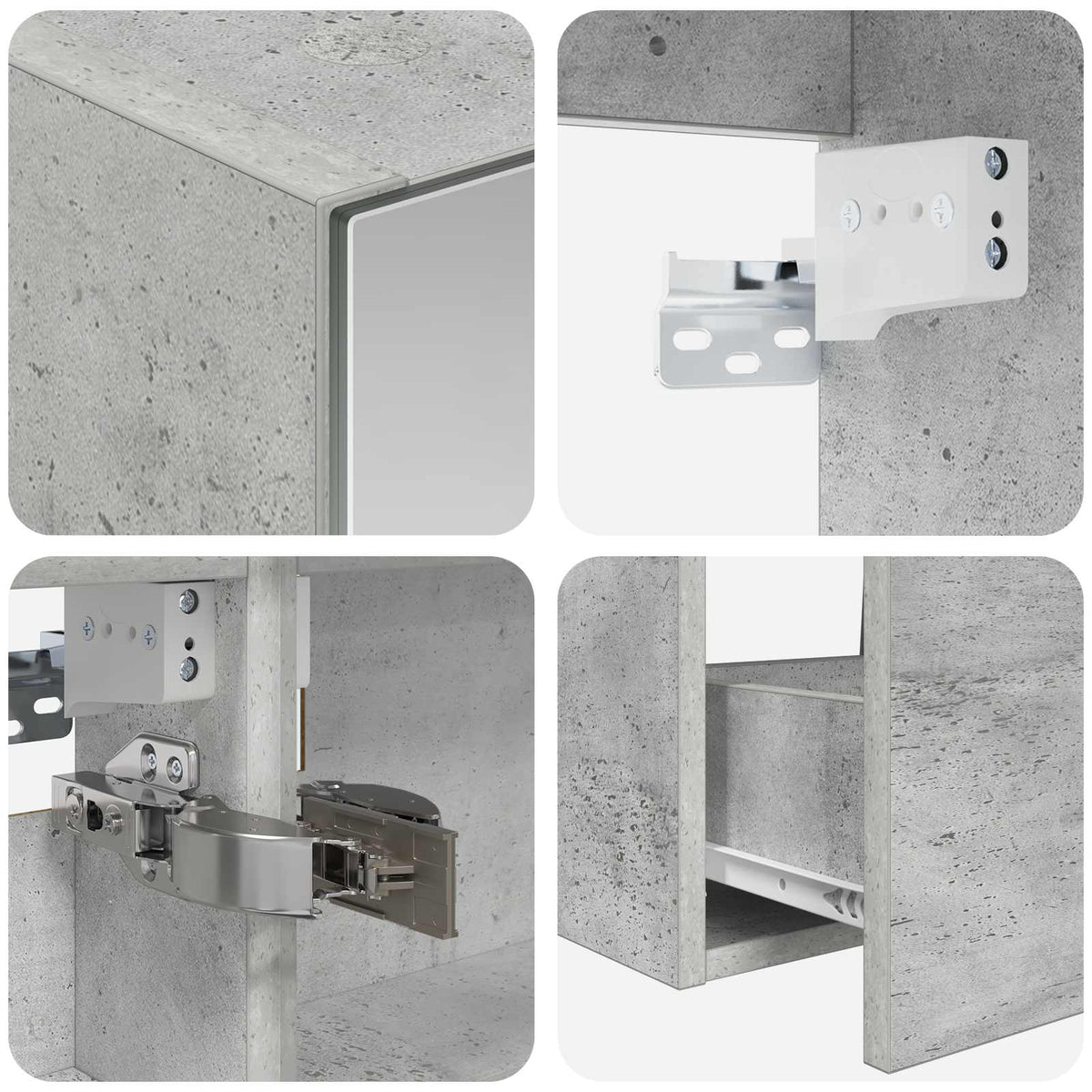Bathroom Furniture Set 4 pcs Concrete Grey