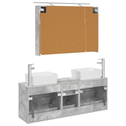 Bathroom Furniture Set 4 pcs Concrete Grey