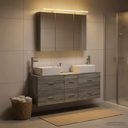 Bathroom Furniture Set 4 pcs Grey Sonoma