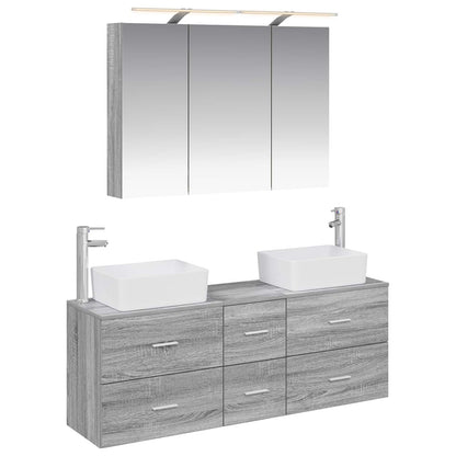 Bathroom Furniture Set 4 pcs Grey Sonoma