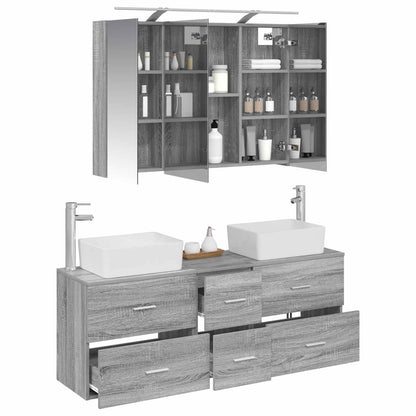 Bathroom Furniture Set 4 pcs Grey Sonoma