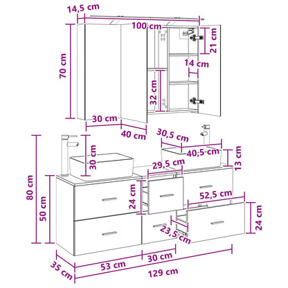 Bathroom Furniture Set 4 pcs Grey Sonoma