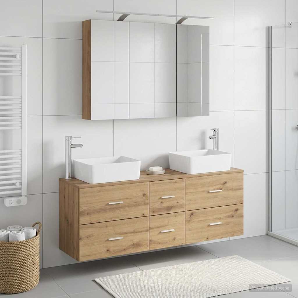 Bathroom Furniture Set 4 pcs Artisan Oak