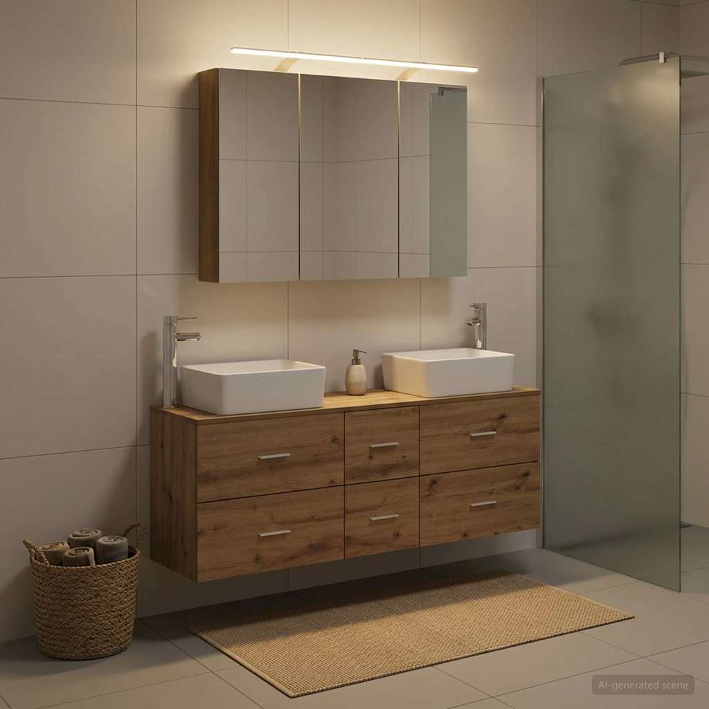 Bathroom Furniture Set 4 pcs Artisan Oak