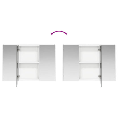 Bathroom Furniture Set 4 pcs White Engineered Wood and Glass
